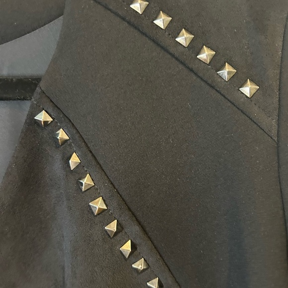 🖤”Cache” Women’s Black Suede Cropped Blazer w/ Zip Front & Pockets Size S🖤 - Picture 8 of 14